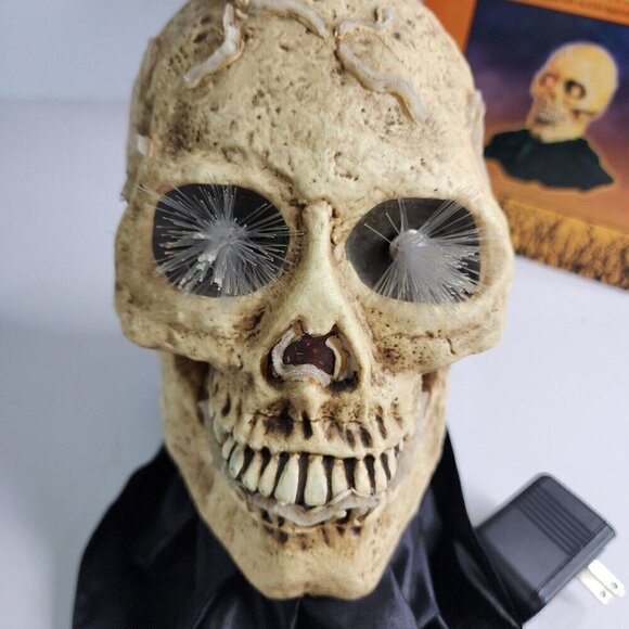 RARE VINTAGE KURT ADLER FIBER OPTIC SKULL CHANGES COLORS HALLOWEEN SKELETON HEAD - Picture 13 of 16